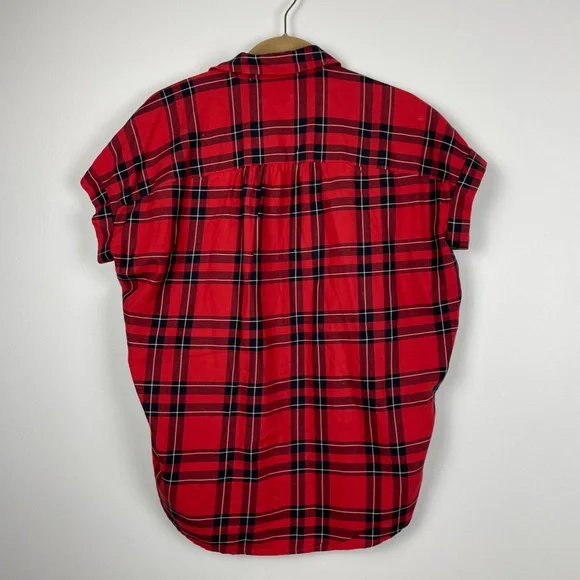 Madewell Central Shirt in Dahl Plaid Red XS - Picture 11 of 14